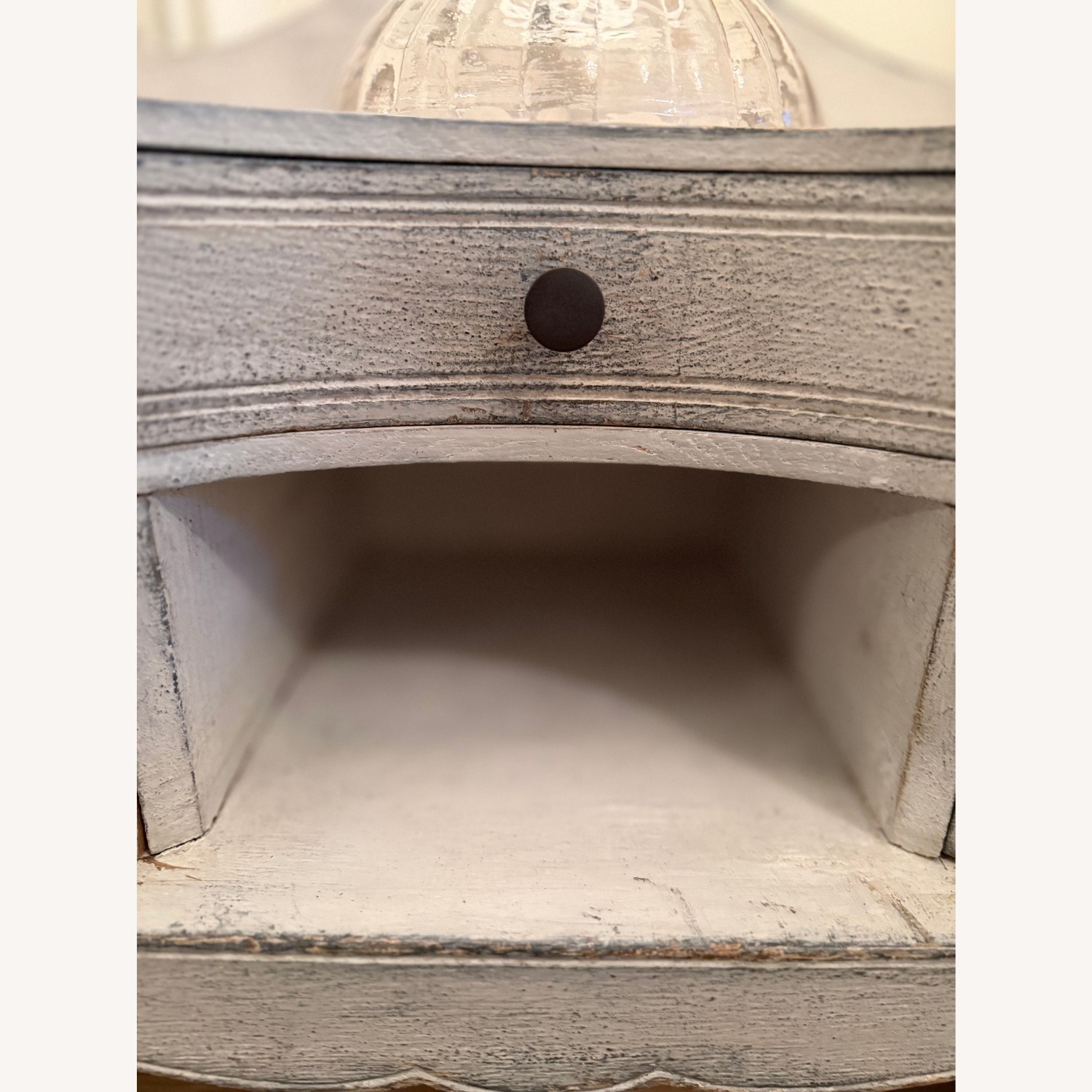 Antique Light Gray Wood Side Tables - image-3