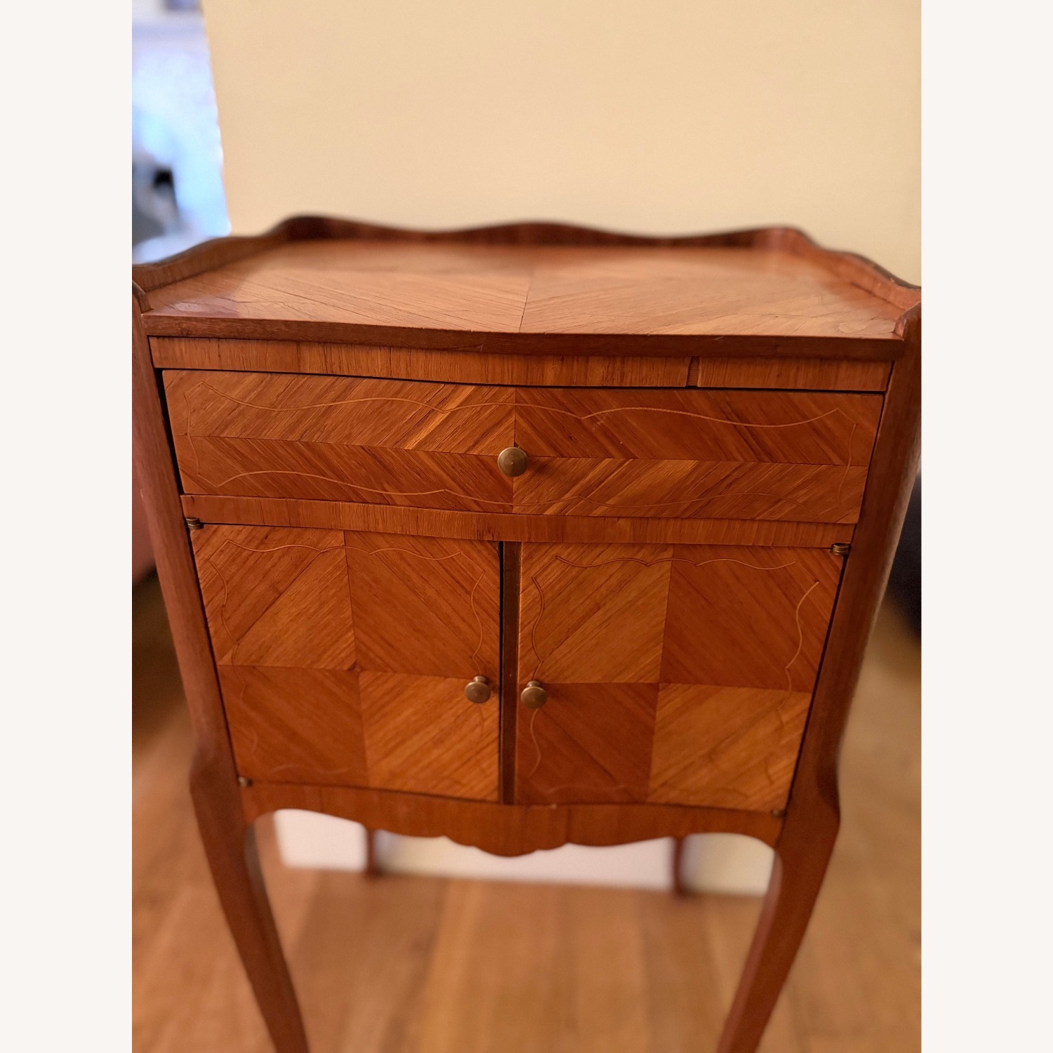Antique Light Brown Wood Side Tables - image-5