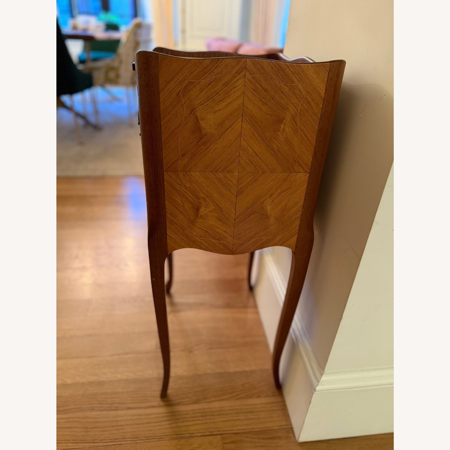 Antique Light Brown Wood Side Tables - image-2