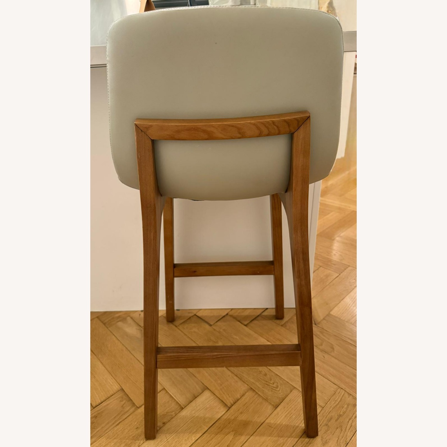 Light Gray Faux Leather Stools - image-3