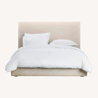 Restoration Hardware Sullivan White Fabric King Bed