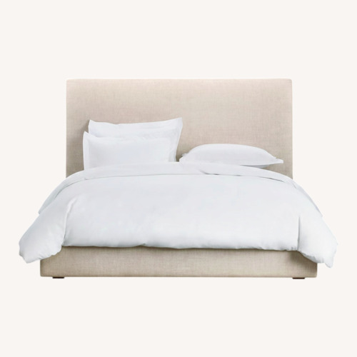 Used Restoration Hardware Sullivan White Fabric King Bed for sale on AptDeco