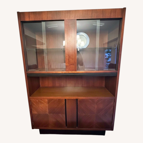 Used Vintage Dark Brown Wood Mid-Century Sideboard for sale on AptDeco