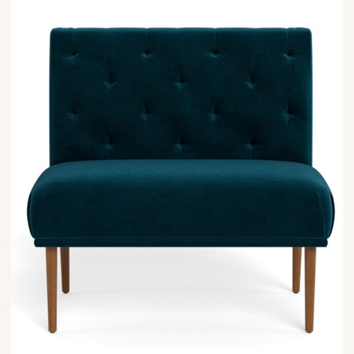 Used Interior Define Dorian Blue Velvet Bench for sale on AptDeco