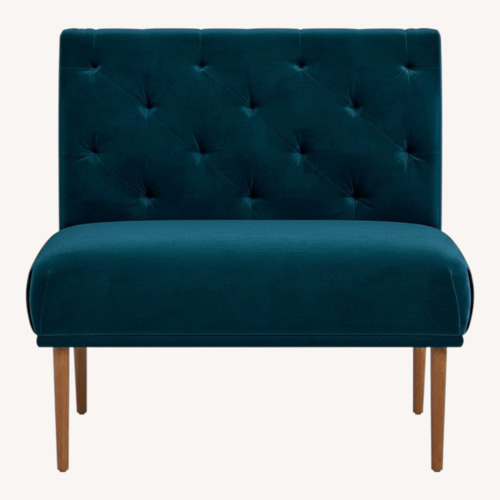Used Interior Define Dorian Blue Velvet Bench for sale on AptDeco