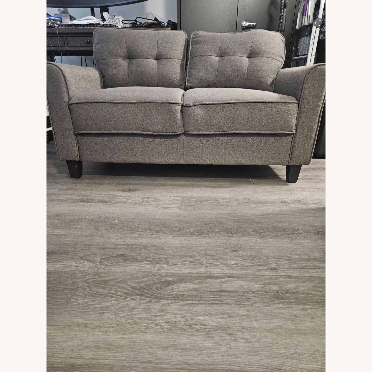 Lifestyle Solutions Dark Gray Fabric Loveseat - image-1