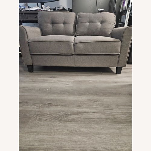 Used Lifestyle Solutions Dark Gray Fabric Loveseat for sale on AptDeco