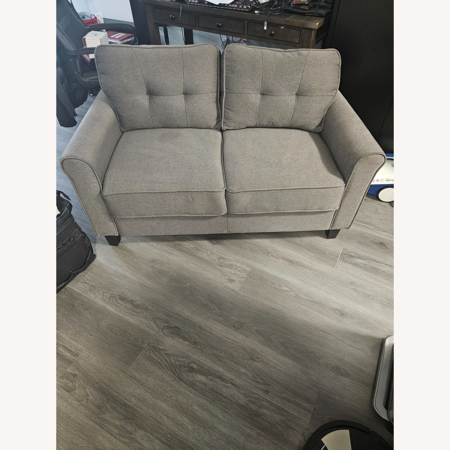 Lifestyle Solutions Dark Gray Fabric Loveseat - image-2