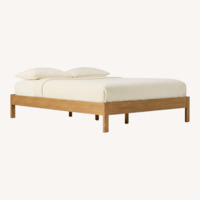 West Elm Dark Brown Wood Queen Bed