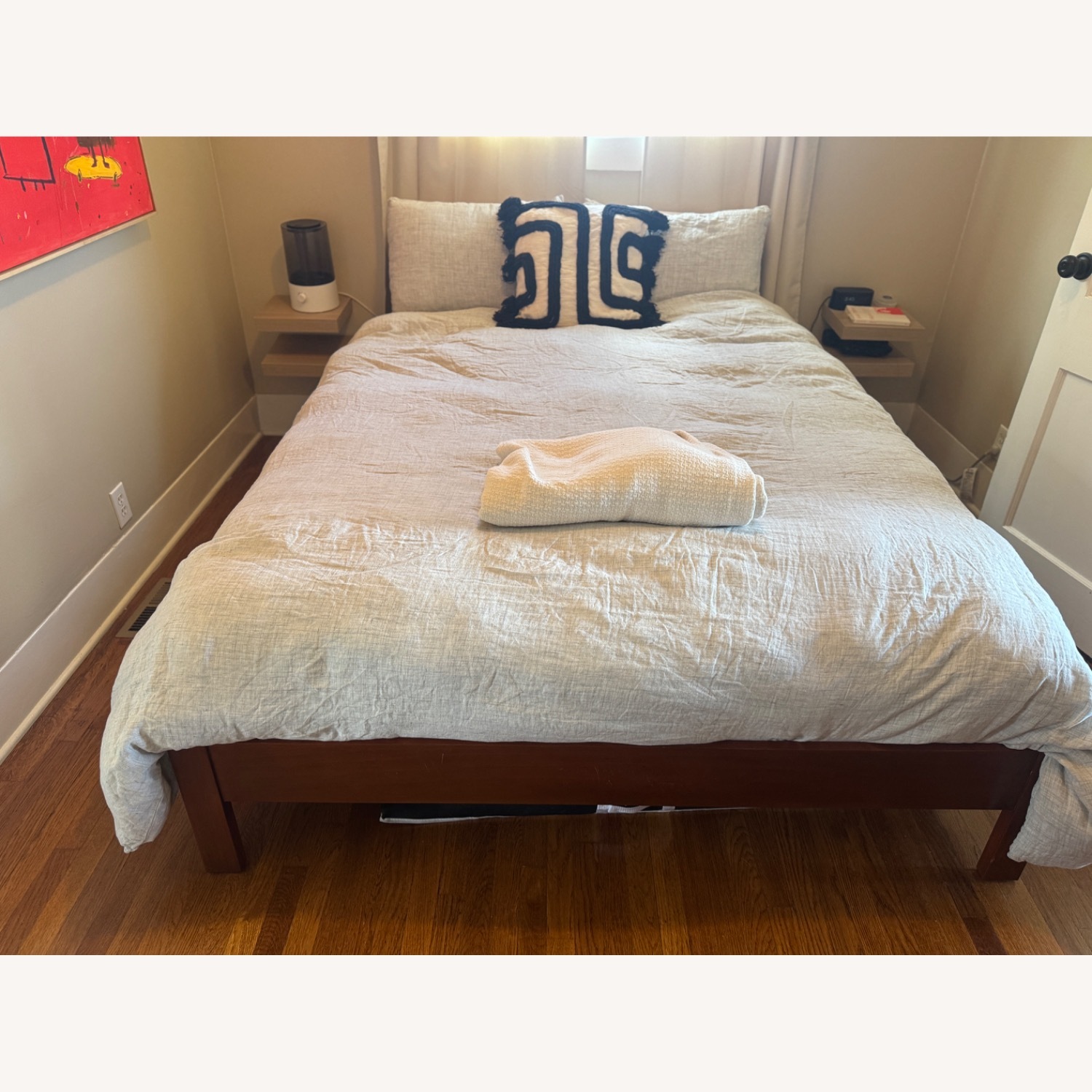 West Elm Dark Brown Wood Queen Bed - image-9