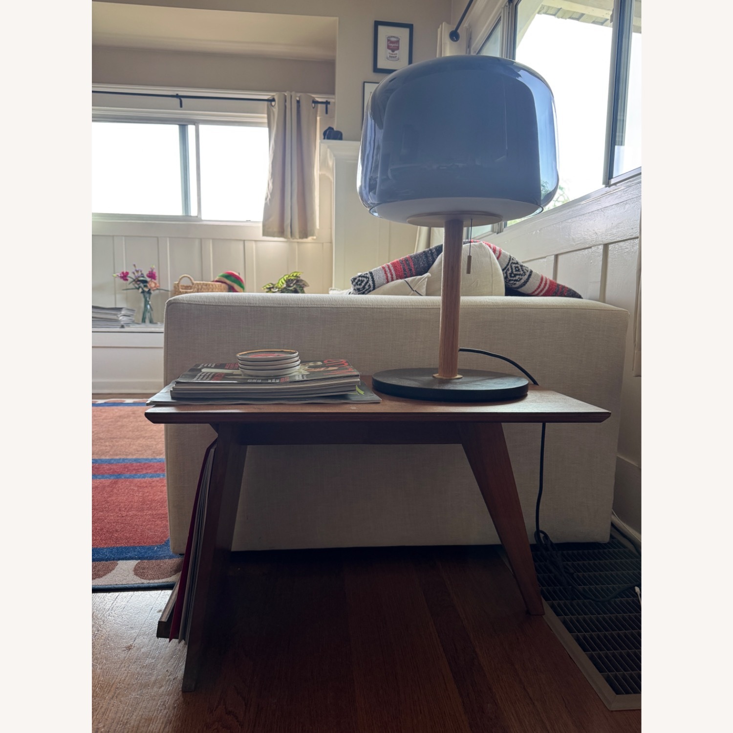 Mid Century Side Table with Magazine Display - image-2