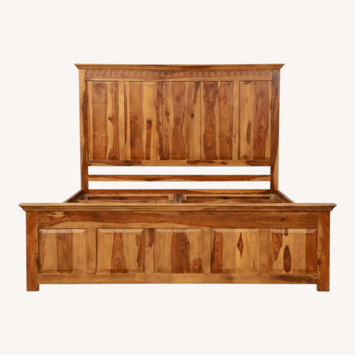 Used Farmhouse Furniture Natural Wood King Bed for sale on AptDeco