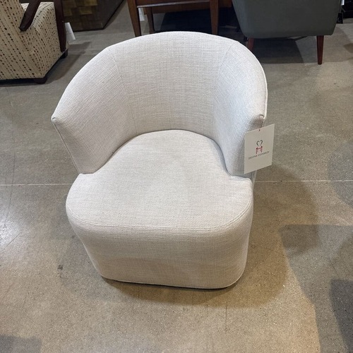 Used Upholstered Fabric Swivel Lounge Chair for sale on AptDeco