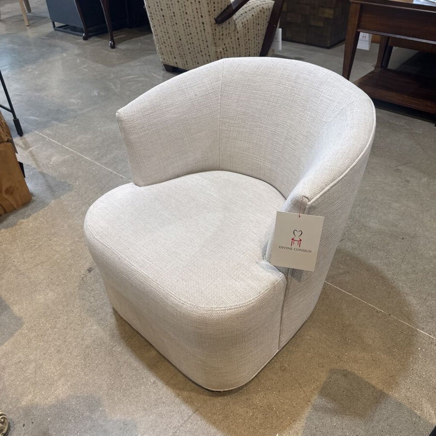 Upholstered Fabric Swivel Lounge Chair - image-3