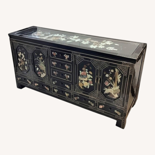 Used Oriental Lacquer Carved Inlay Buffet for sale on AptDeco