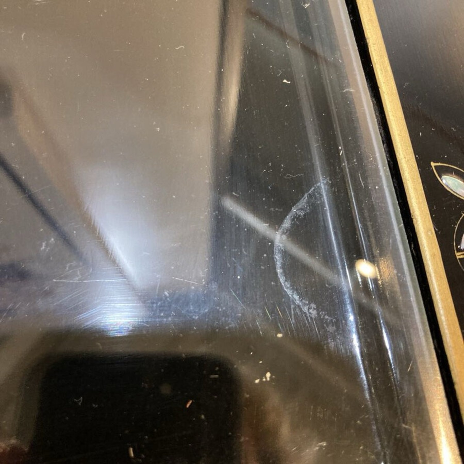 Oriental Lacquer Carved Inlay Buffet - image-10