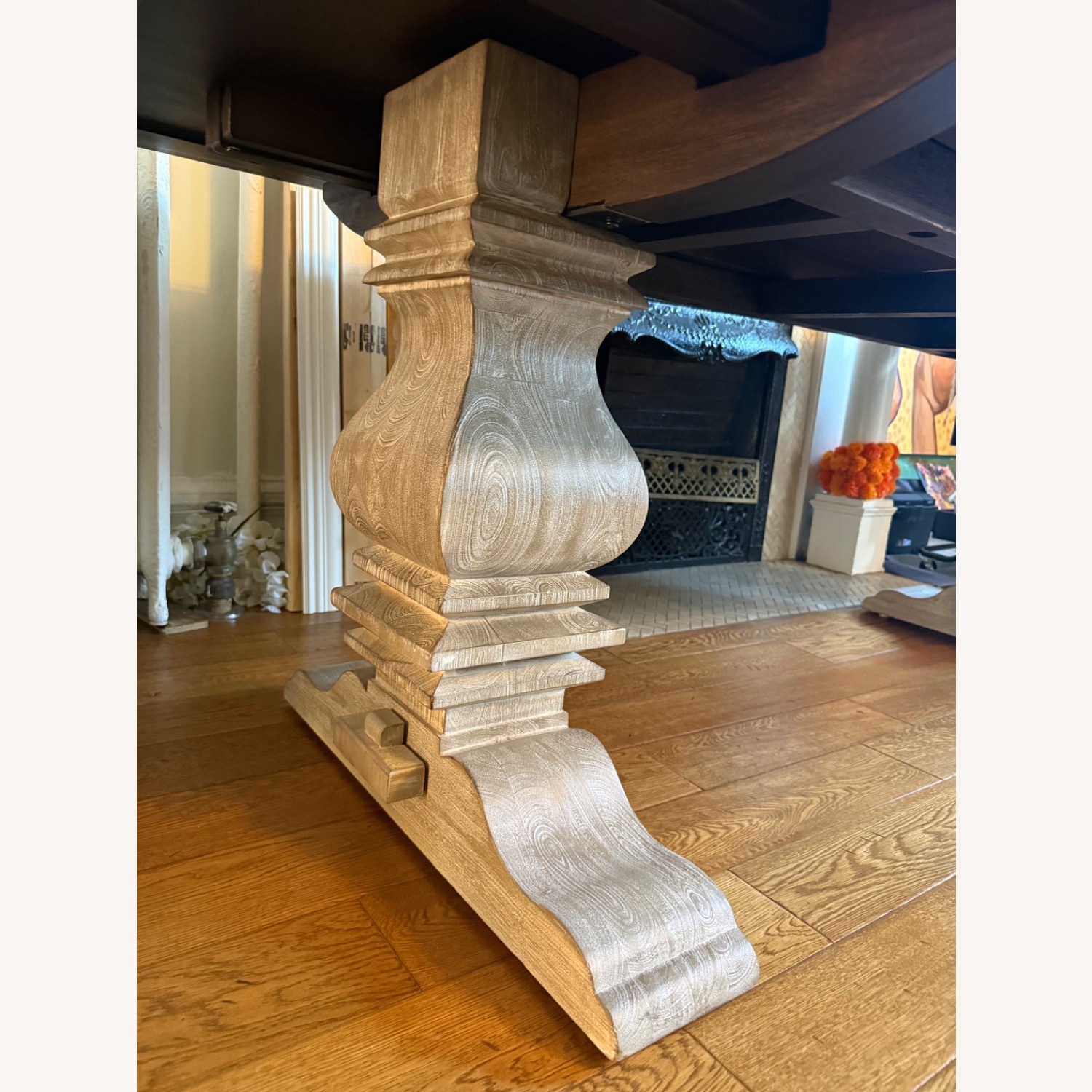 Pottery Barn Banks Extendable Dark Brown Wood Dining Table - image-3