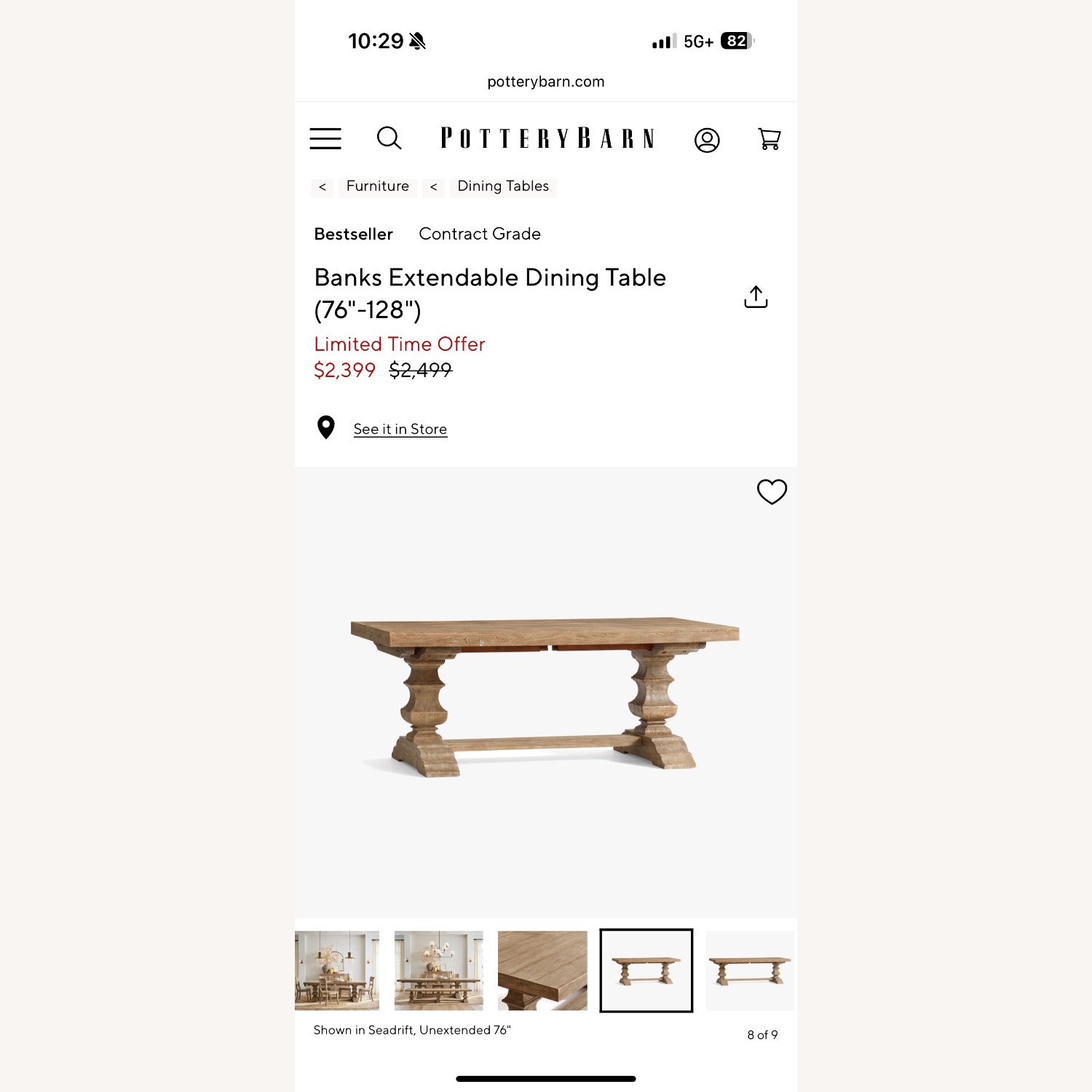 Pottery Barn Banks Extendable Dark Brown Wood Dining Table - image-10