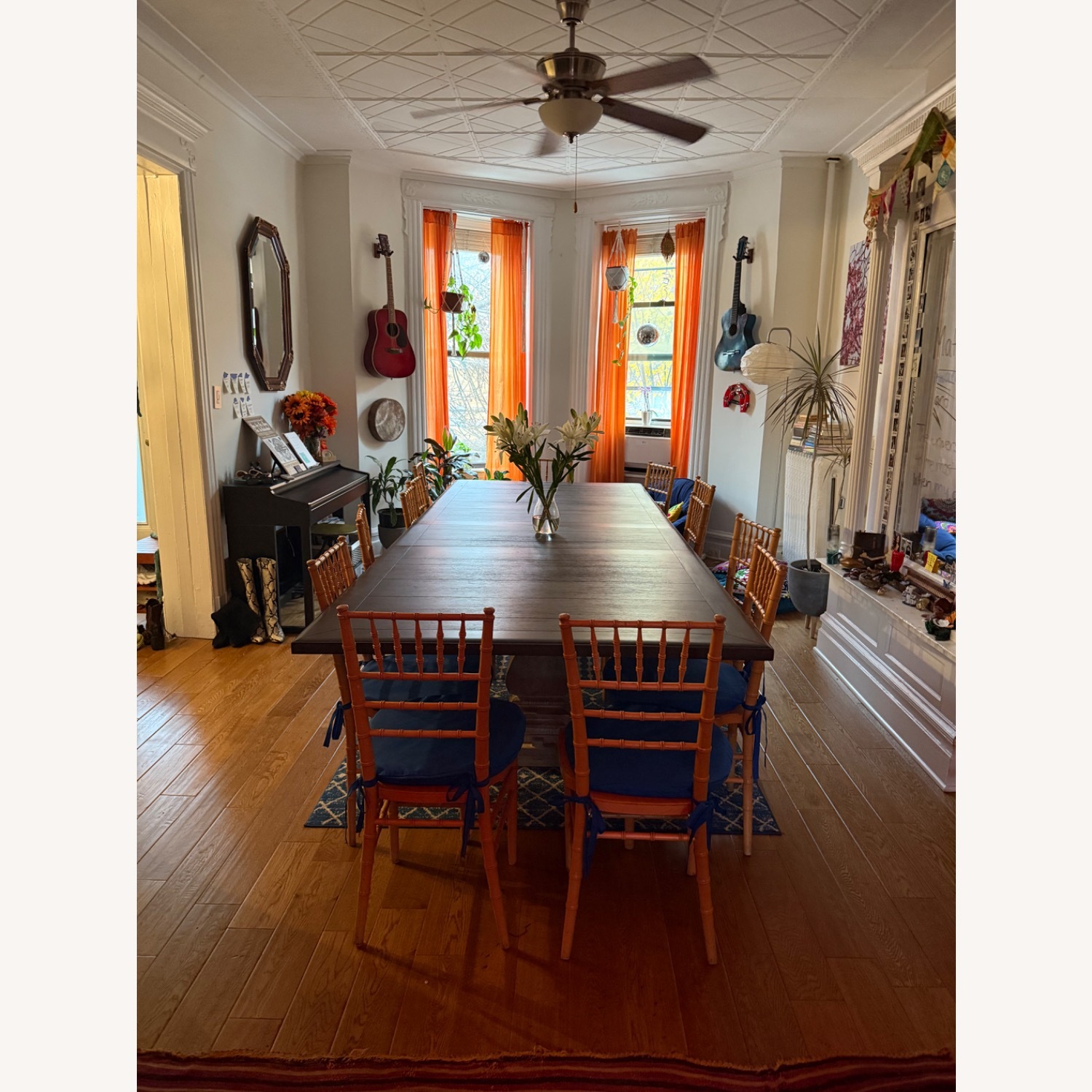 Pottery Barn Banks Extendable Dark Brown Wood Dining Table - image-1