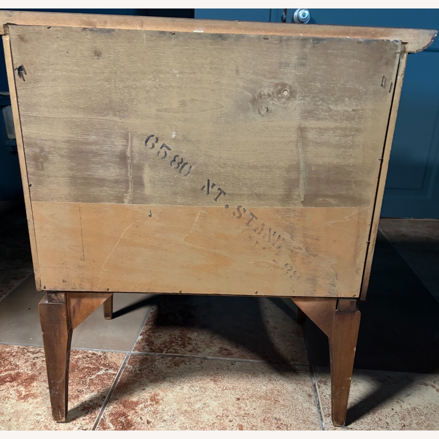 Vintage/Antique Dark Brown Wood Nightstand - image-4