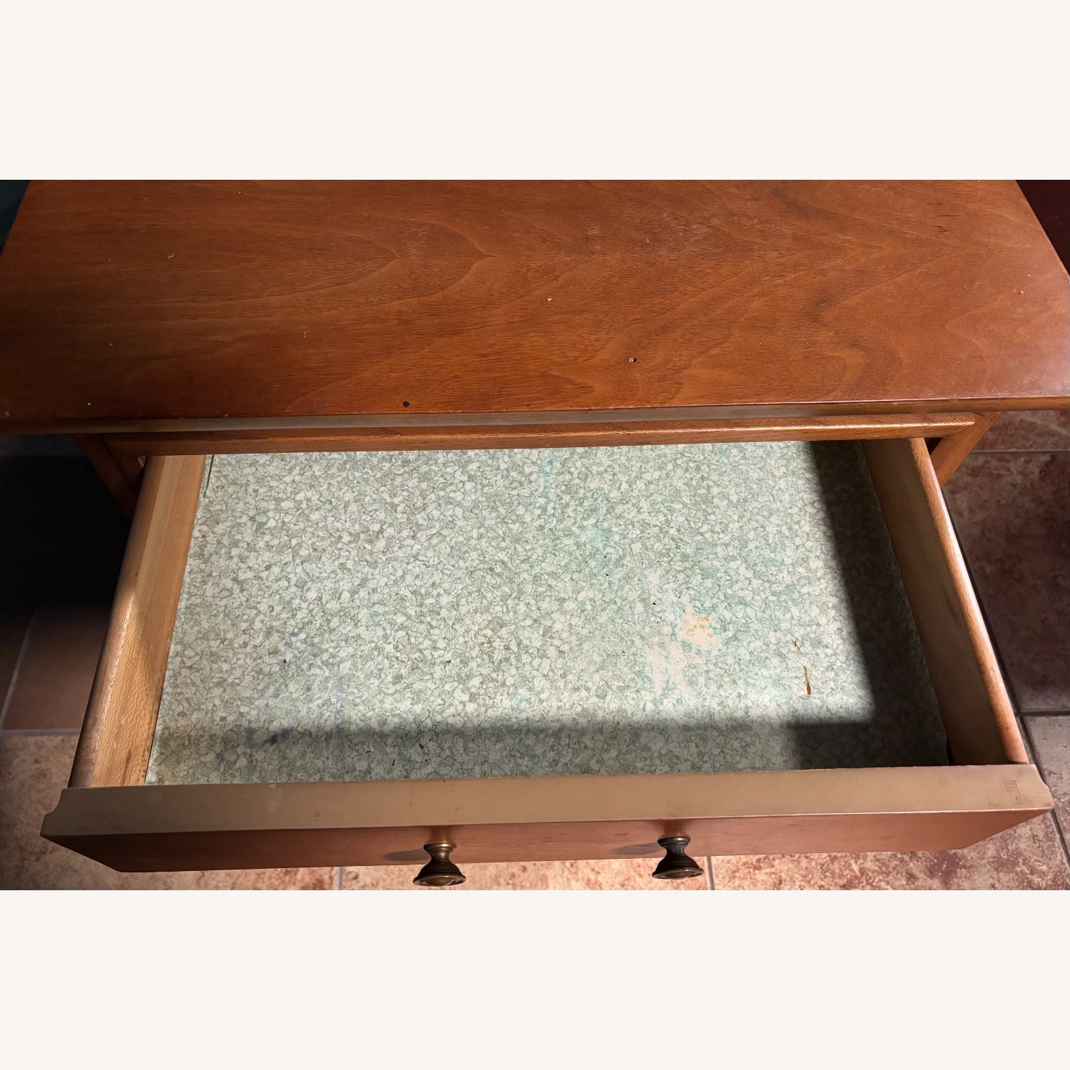 Vintage/Antique Dark Brown Wood Nightstand - image-5