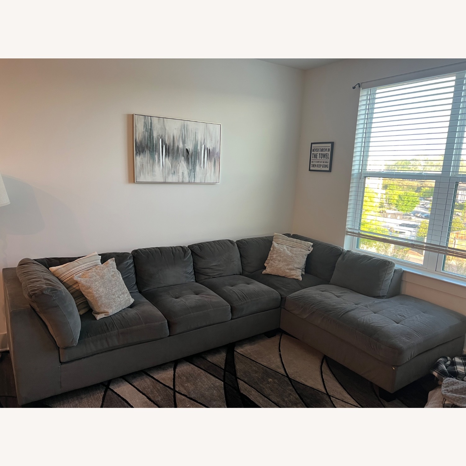 Modern Neutral Fabric Sofa - image-4