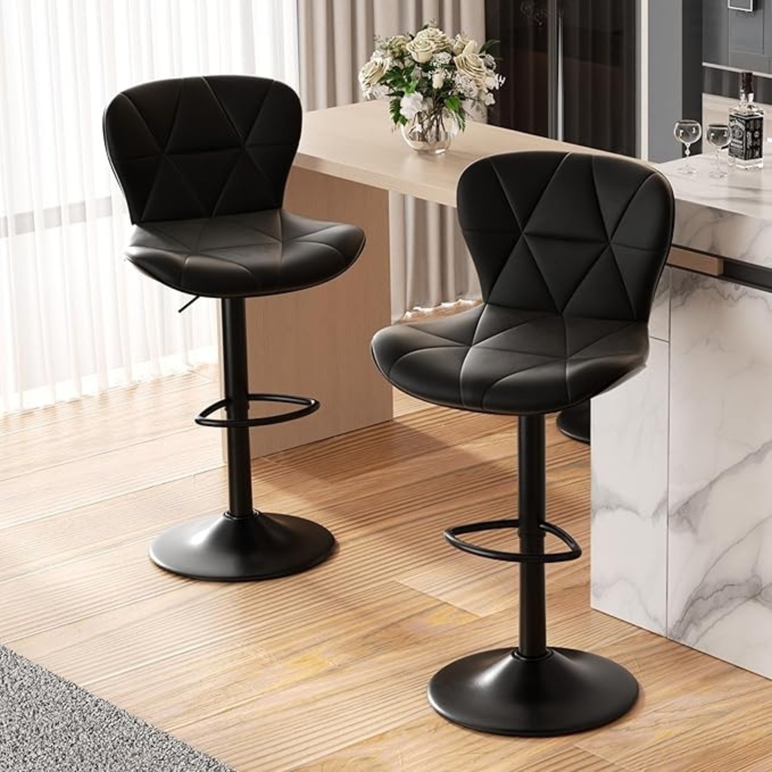 Nalupatio Modern Bar Stools Set of 2 - image-5