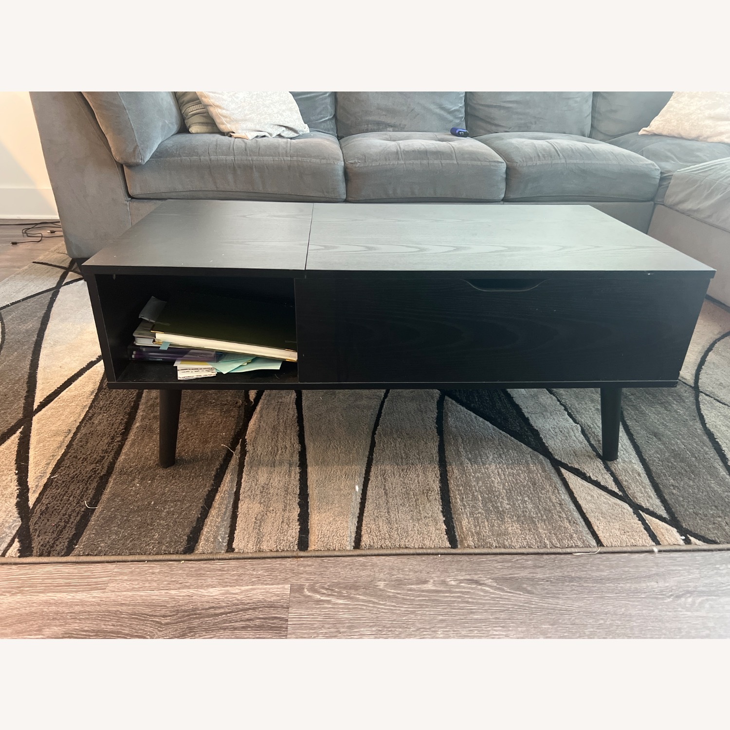 Black Wood Coffee Table - image-2