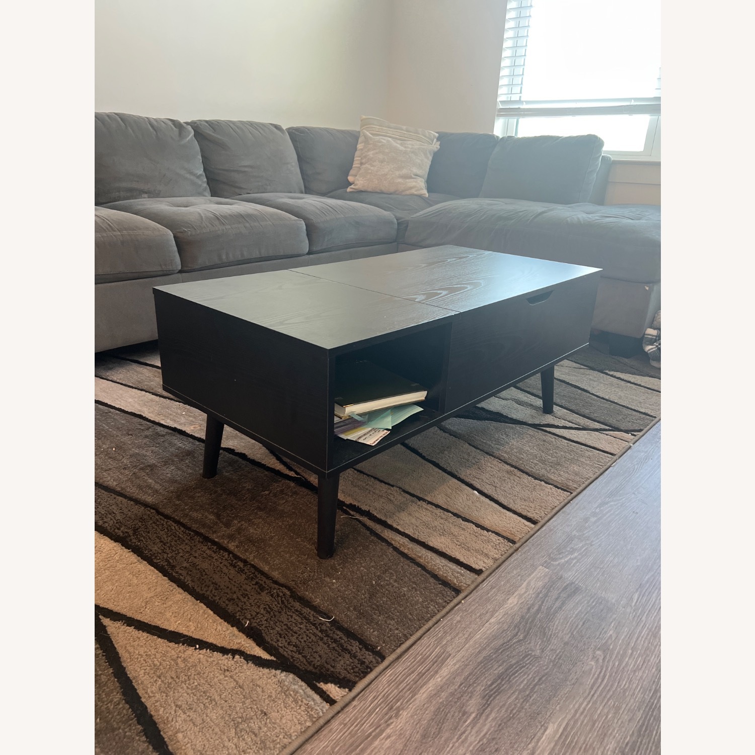 Black Wood Coffee Table - image-3