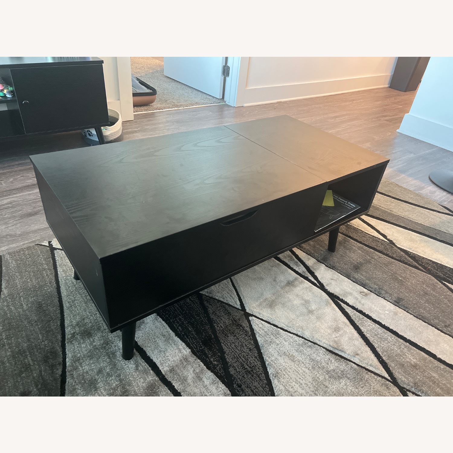 Black Wood Coffee Table - image-1