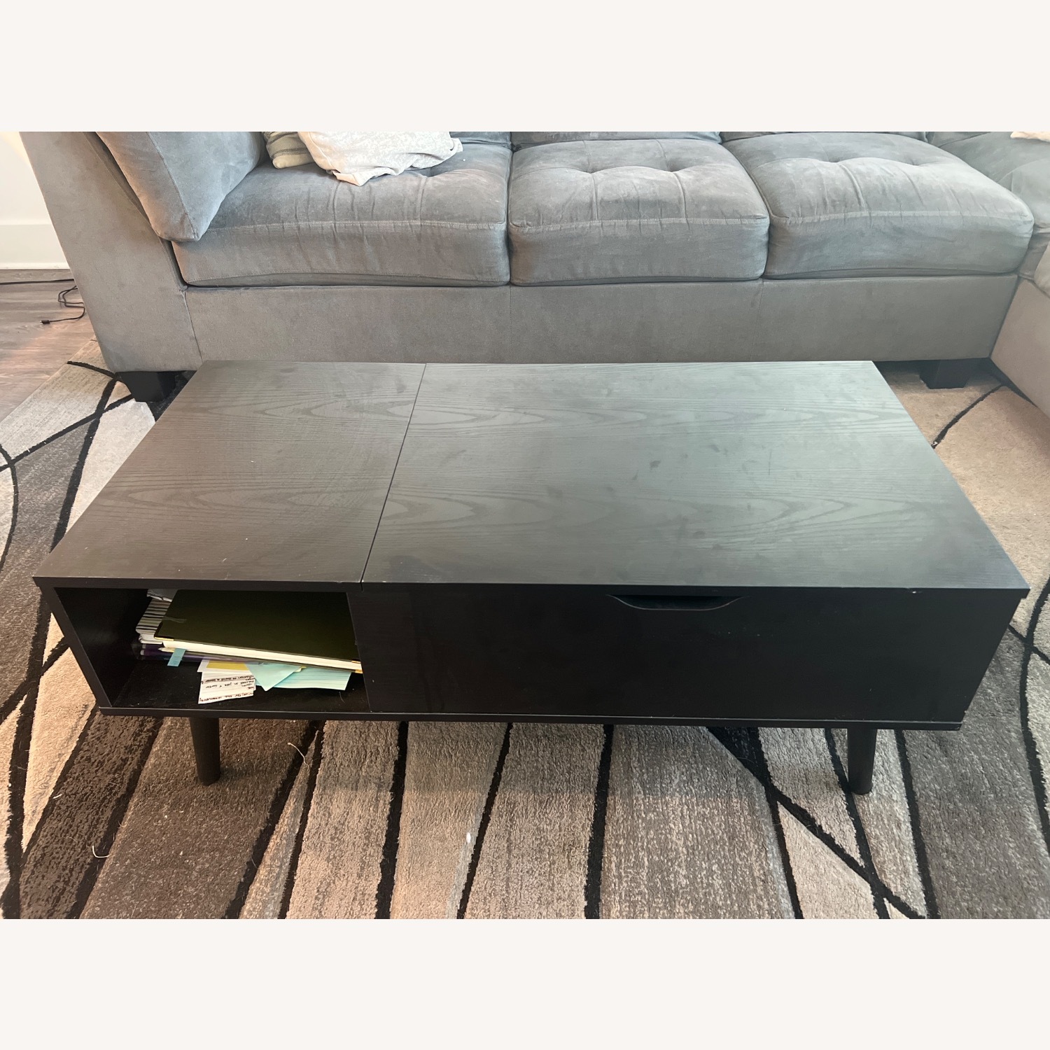 Black Wood Coffee Table - image-5