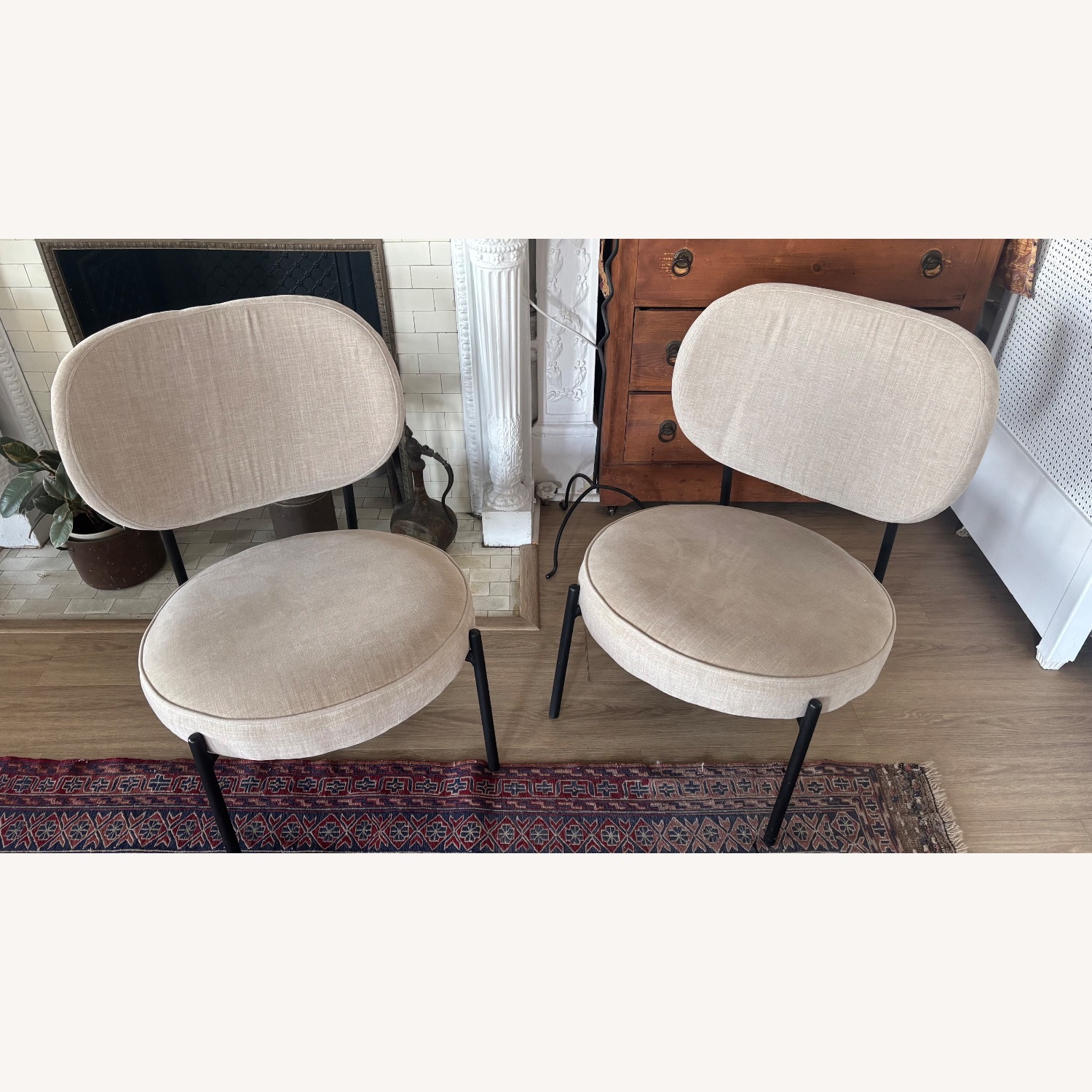 Light Gray Fabric Accent Chairs - image-1