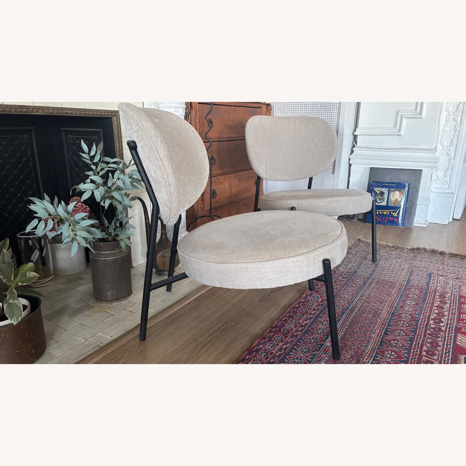 Light Gray Fabric Accent Chairs - image-3