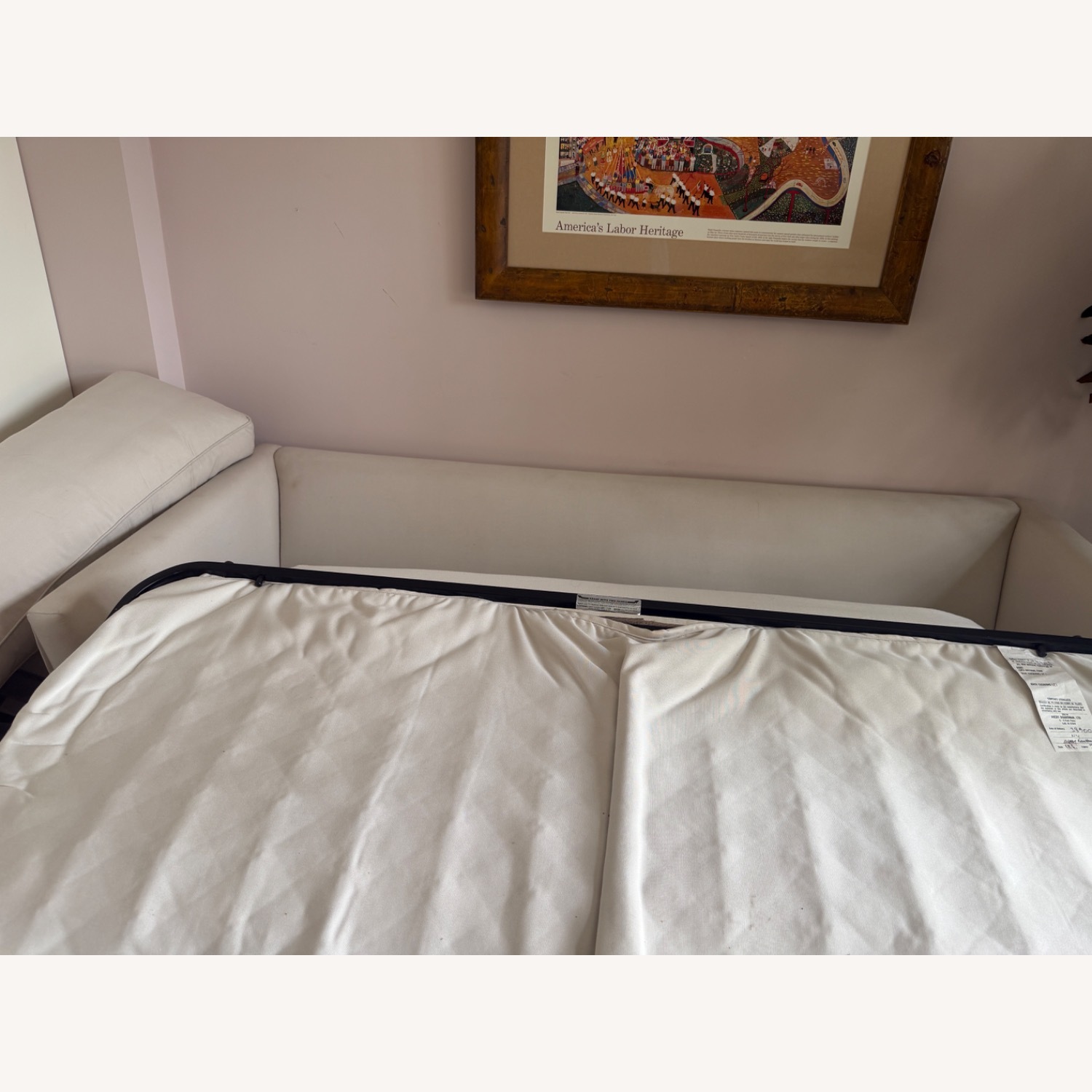 Avery Boardman White Fabric Sleeper Sofa - image-8