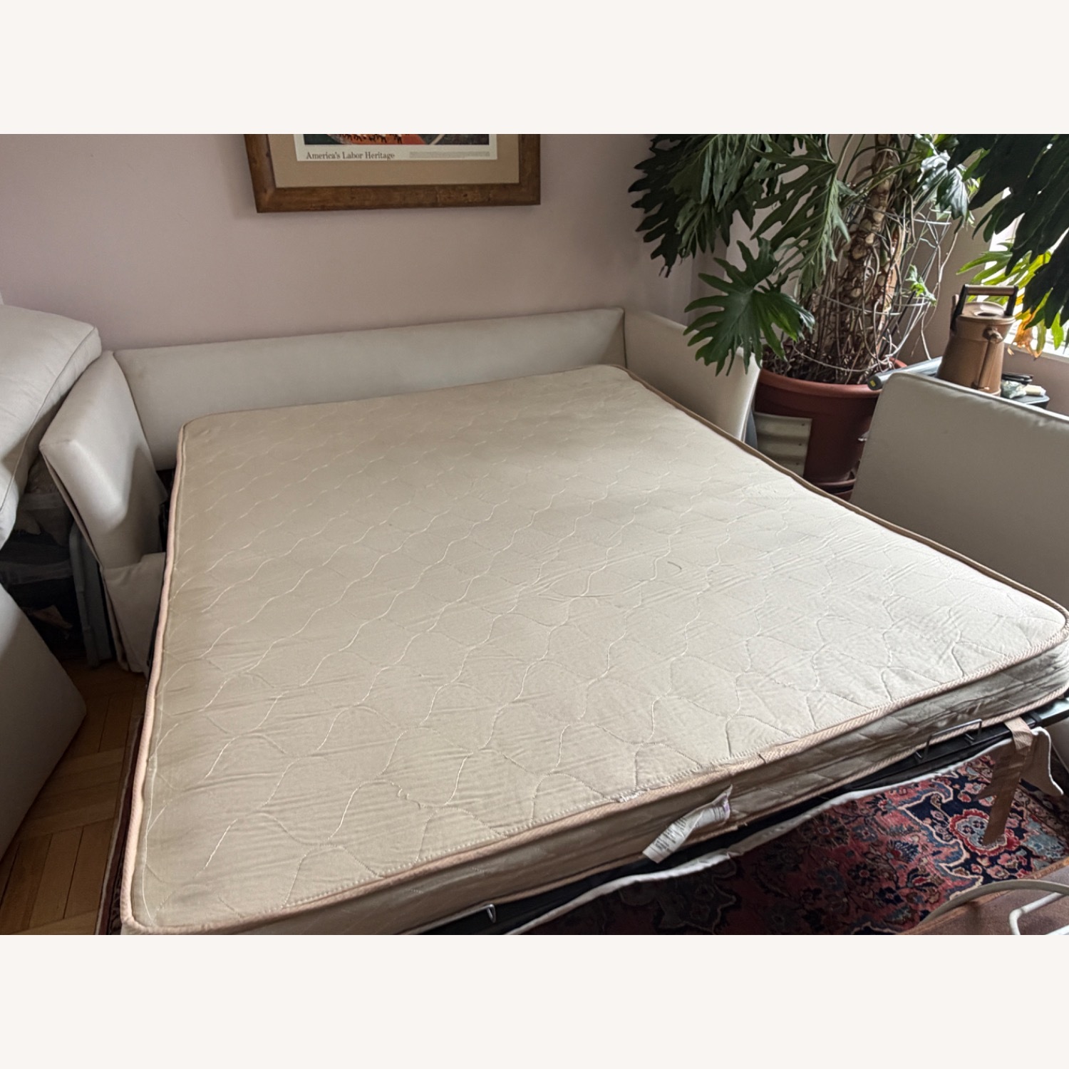 Avery Boardman White Fabric Sleeper Sofa - image-4