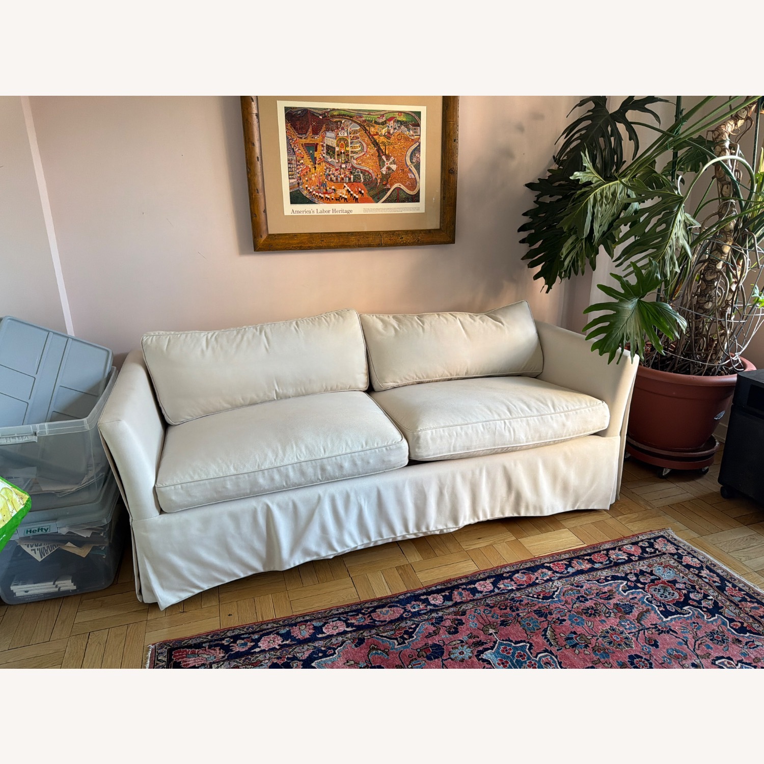 Avery Boardman White Fabric Sleeper Sofa - image-3