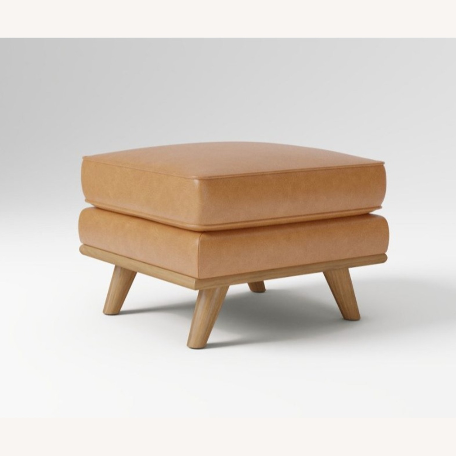 West Elm Zander Ottoman in Tan Charme Leather  - image-3