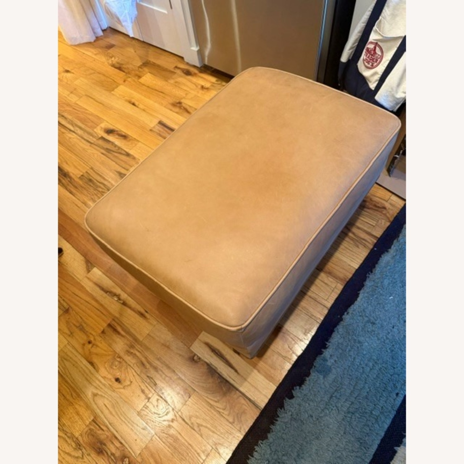 West Elm Zander Ottoman in Tan Charme Leather  - image-5