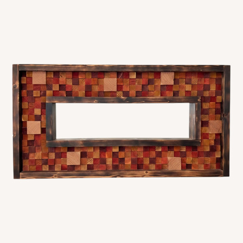 Used Handmade Reclaimed-wood Mosaic Wall Mirror for sale on AptDeco