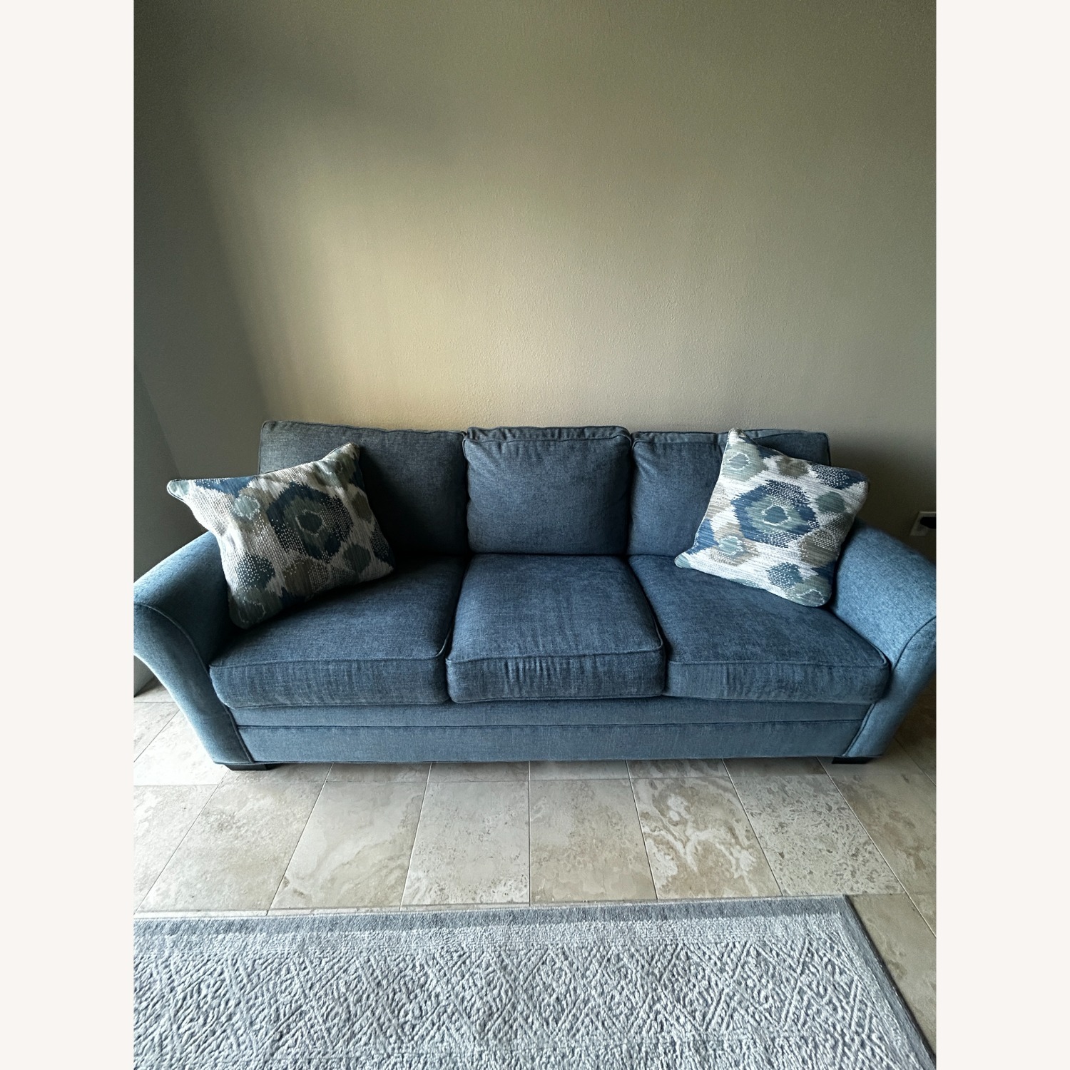 Rooms To Go Bellingham Blue Fabric Sleeper Sofa - image-1