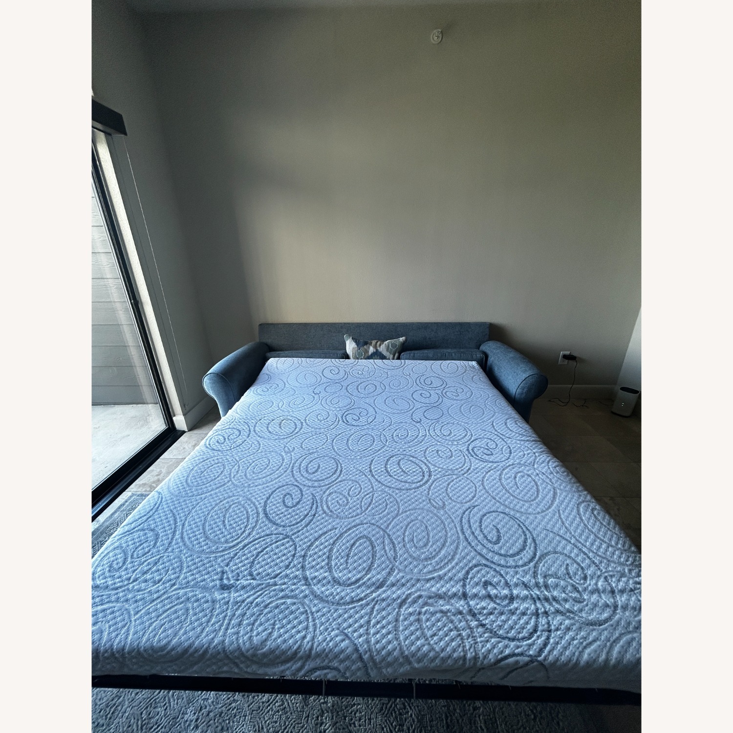 Rooms To Go Bellingham Blue Fabric Sleeper Sofa - image-5