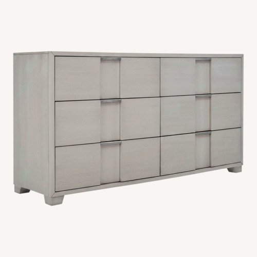 Used Alara Light Grey Wood Dresser with Mirror for sale on AptDeco