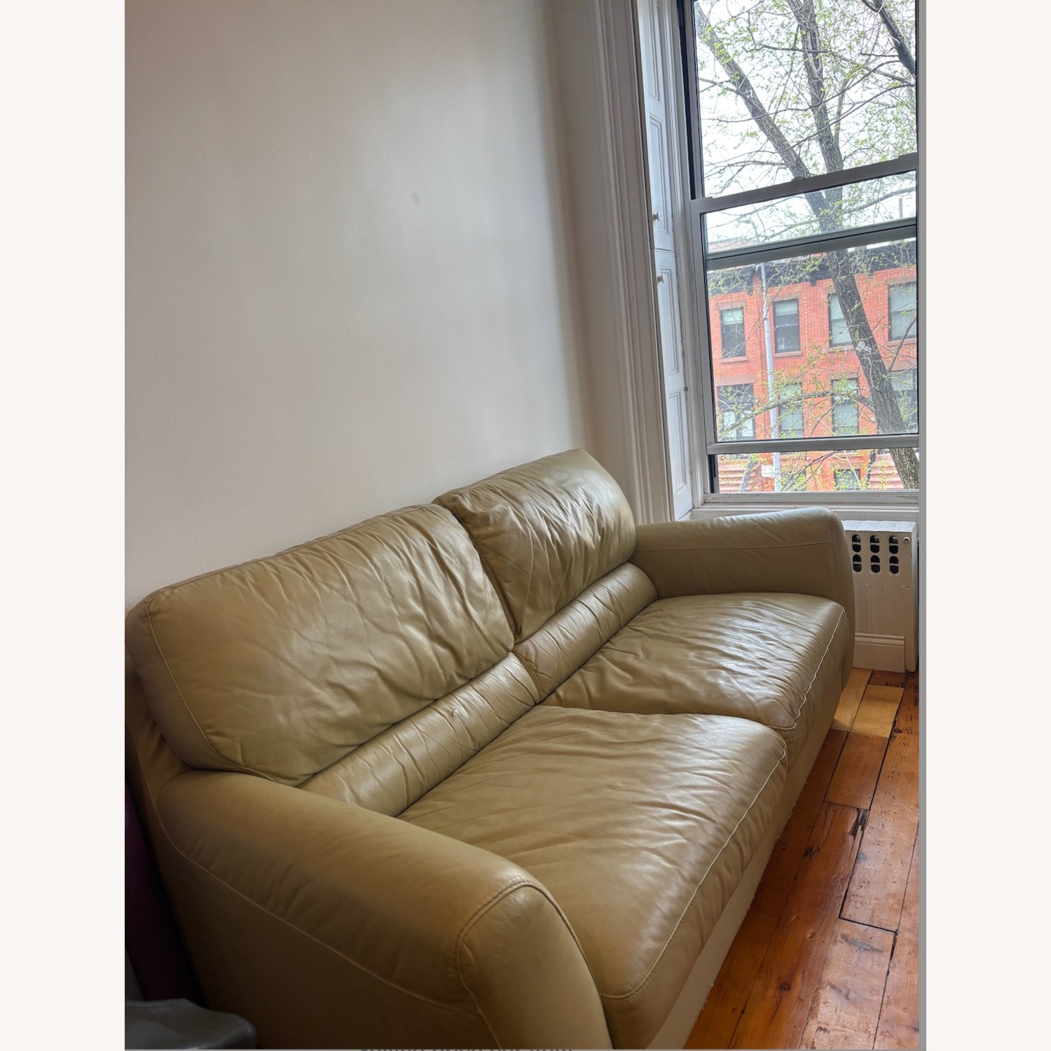 Vintage/Antique Finds Green Leather 2 Seater Sofa - image-2