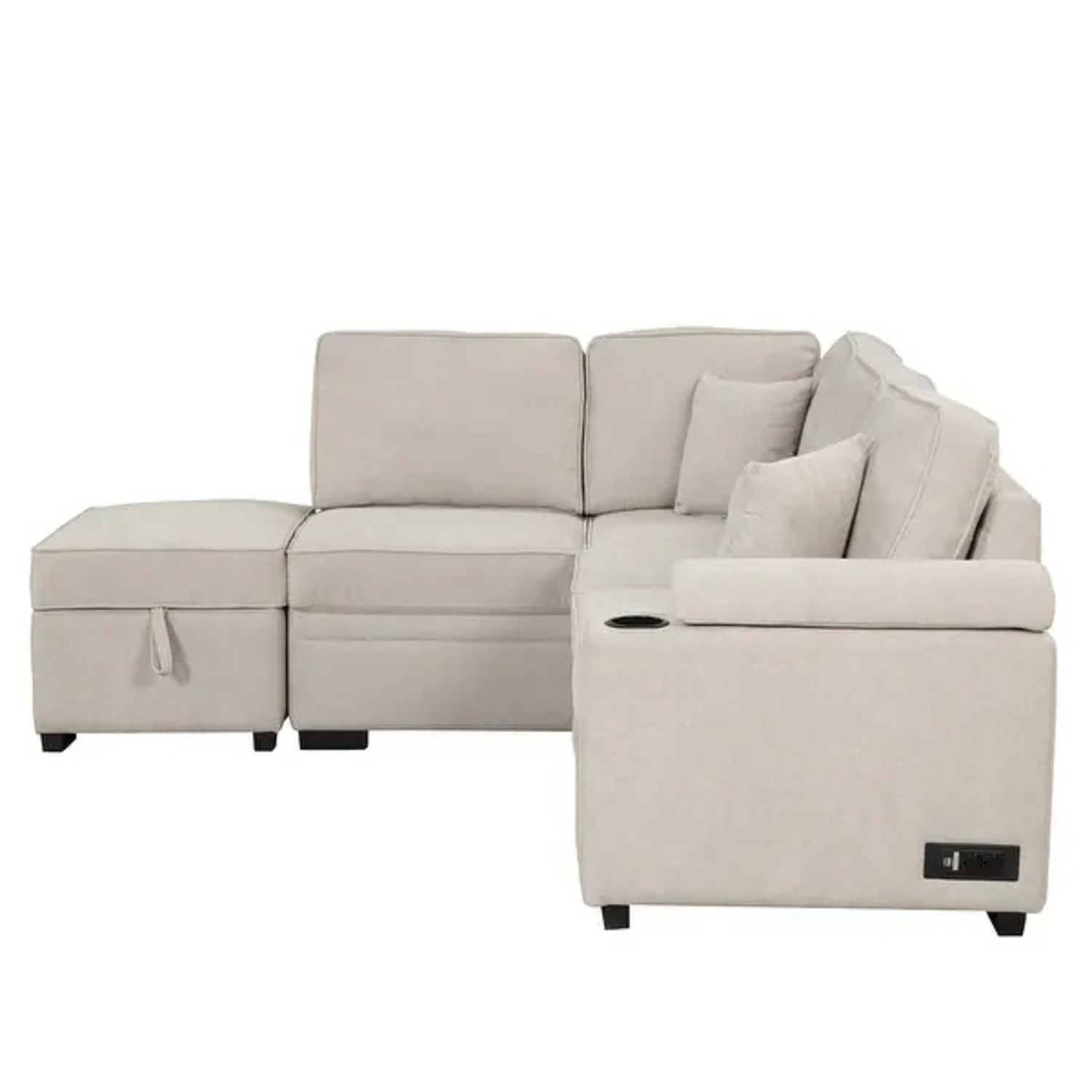 Natural Fabric Sleeper Sofa - image-9