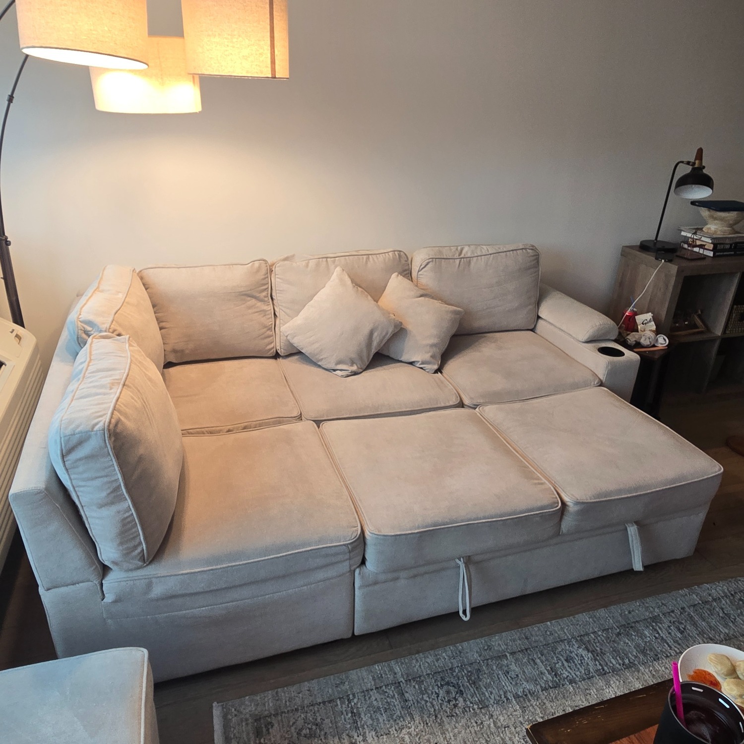 Natural Fabric Sleeper Sofa - image-2