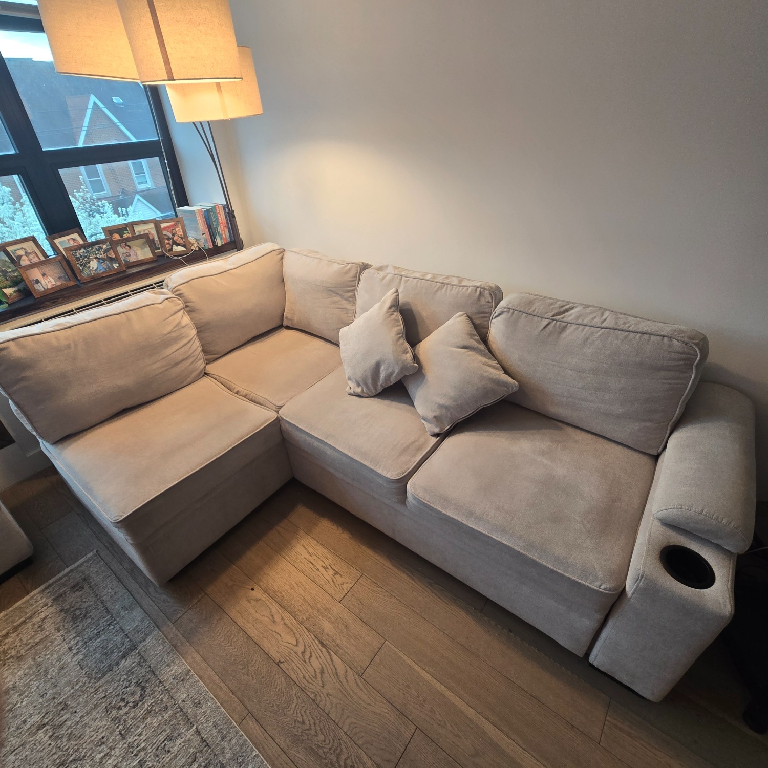 Natural Fabric Sleeper Sofa - image-1