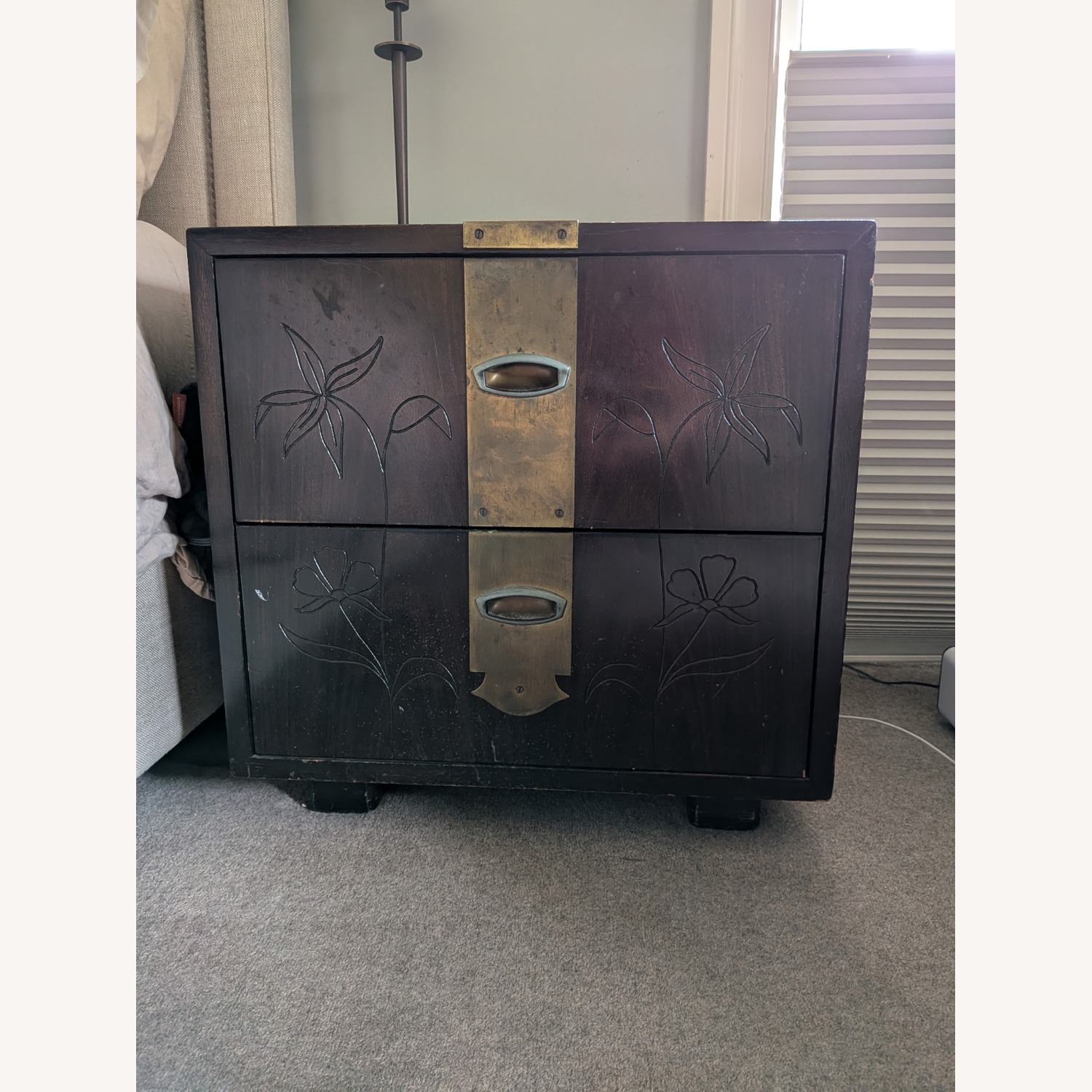 Henredon Asian Dark Brown Nightstands - image-6