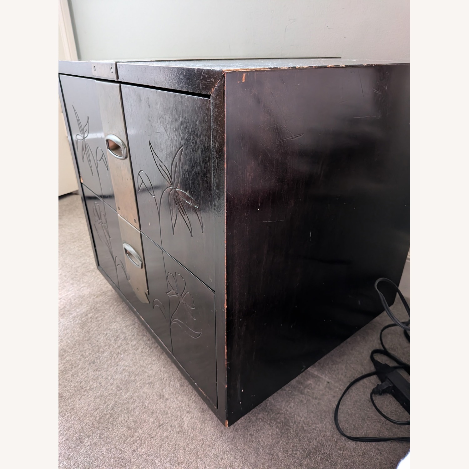 Henredon Asian Dark Brown Nightstands - image-3