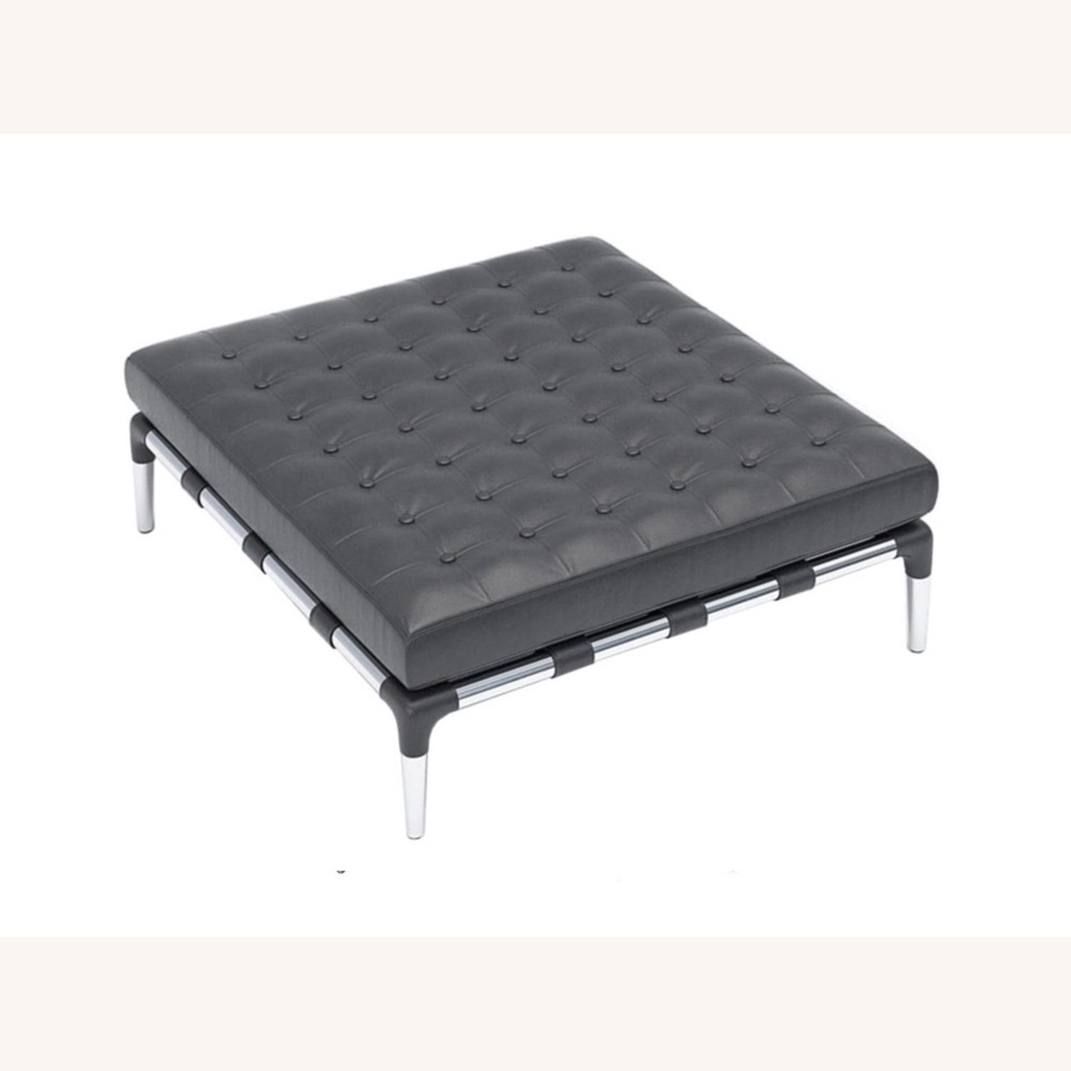 Cassina Privé Dark Brown Leather Ottoman - image-5