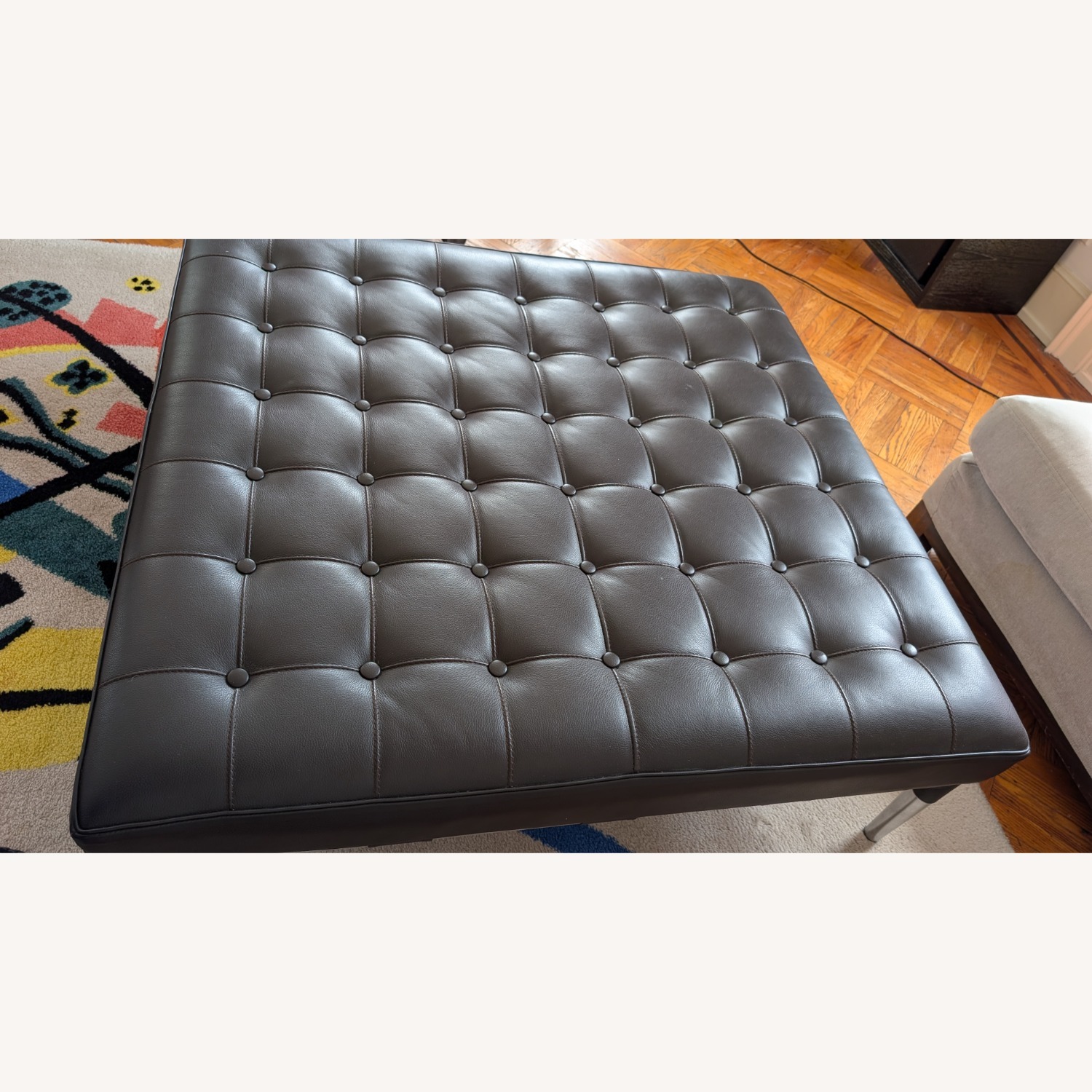 Cassina Privé Dark Brown Leather Ottoman - image-1